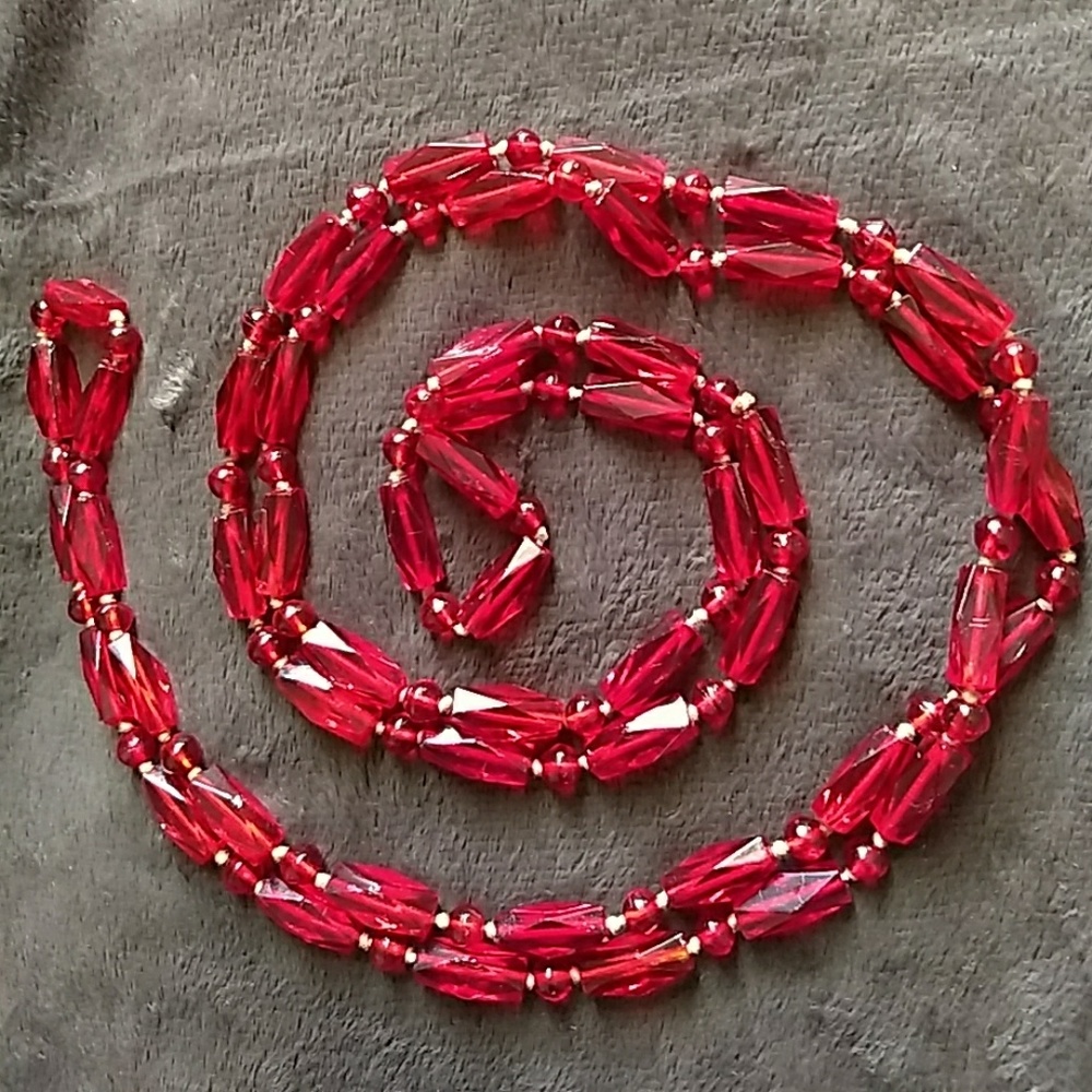 Vintage glass beaded necklace flapper Czech German